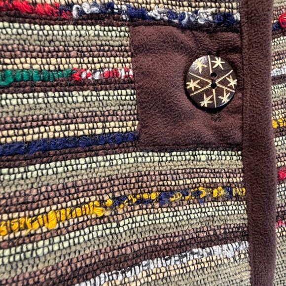 VINTAGE multicolor tapestry jacket blazer long sleeve button front earthy hippie - Picture 5 of 12